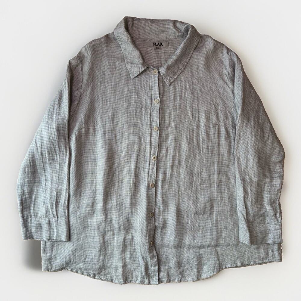 Flax Linen Shirt Women's 2G Multicolor Comfort Loungewear Minimalist Luxury